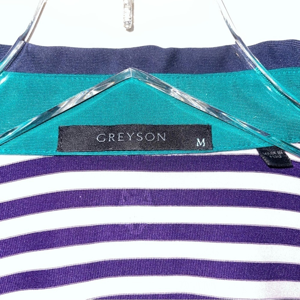 Greyson Bixby Santa Ana Performance Striped Polo Shirt Mens Size Medium - Picture 2 of 7